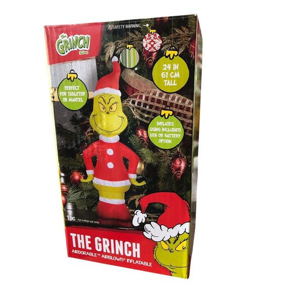 Gemmy Other - Gemmy Airdorable Multicolored Grinch in Santa Suit Inflatable 24 in. New